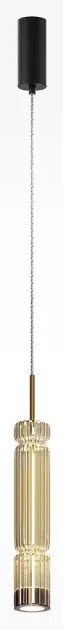 Κρεμαστό Φωτιστικό Οροφής LED 8W Γυαλί 49cm Ordo Maytoni-MOD272PL-L12BS3K1-Μαύρο-Χρυσό MOD272PL-L12BS3K1