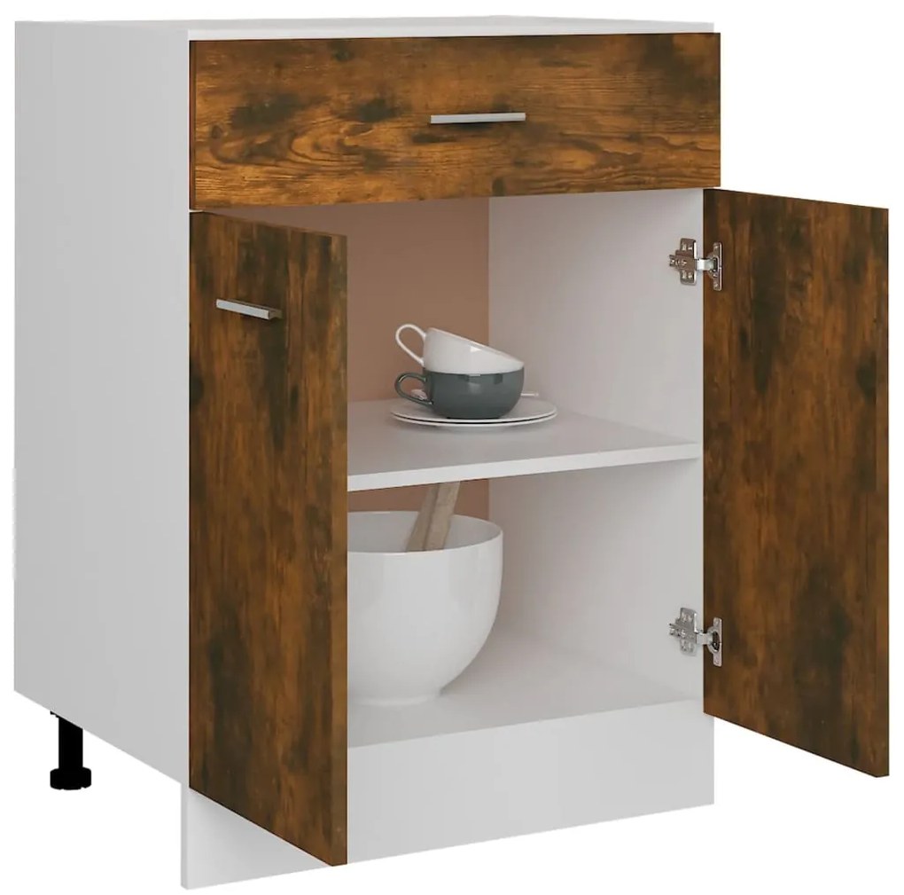 vidaXL Ντουλάπι με Συρτάρια "Lyon" Καπνιστή Δρυς 60x46x81,5 εκ. από Τεχνητό Ξύλο