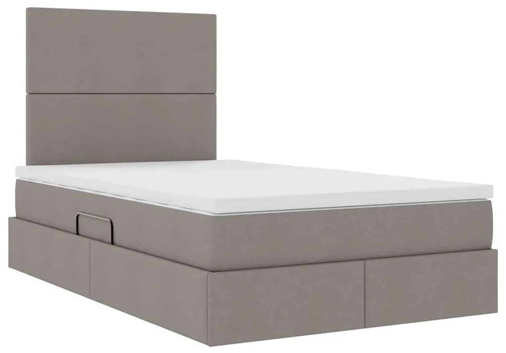 vidaXL Κρεβάτι με αποθηκευτικό χώρο και LED Taupe 120 x 200 cm