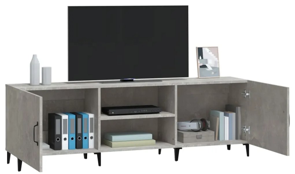 vidaXL Έπιπλο Τηλεόρασης Γκρι Σκυροδέματος 150x30x50 εκ. Επεξ. Ξύλο