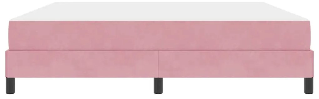 vidaXL Κρεβάτι box spring με στρώμα με στρώμα Ροζ 180 x 200 cm Βελούδο