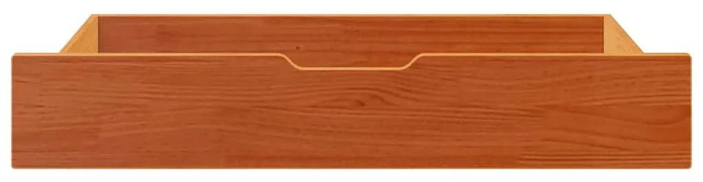 vidaXL Συρτάρια Κρεβατιού 2 τεμ 90x55x17 εκ Καφέ Κεριού Μασίφ Πεύκο