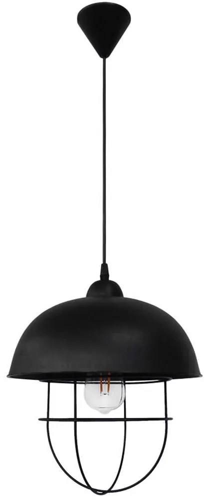 Φωτιστικό Οροφής 35-0047 Sfera 1/L Ε27 Με Πλέγμα H100XΦ30cm Navy Black Heronia Metal