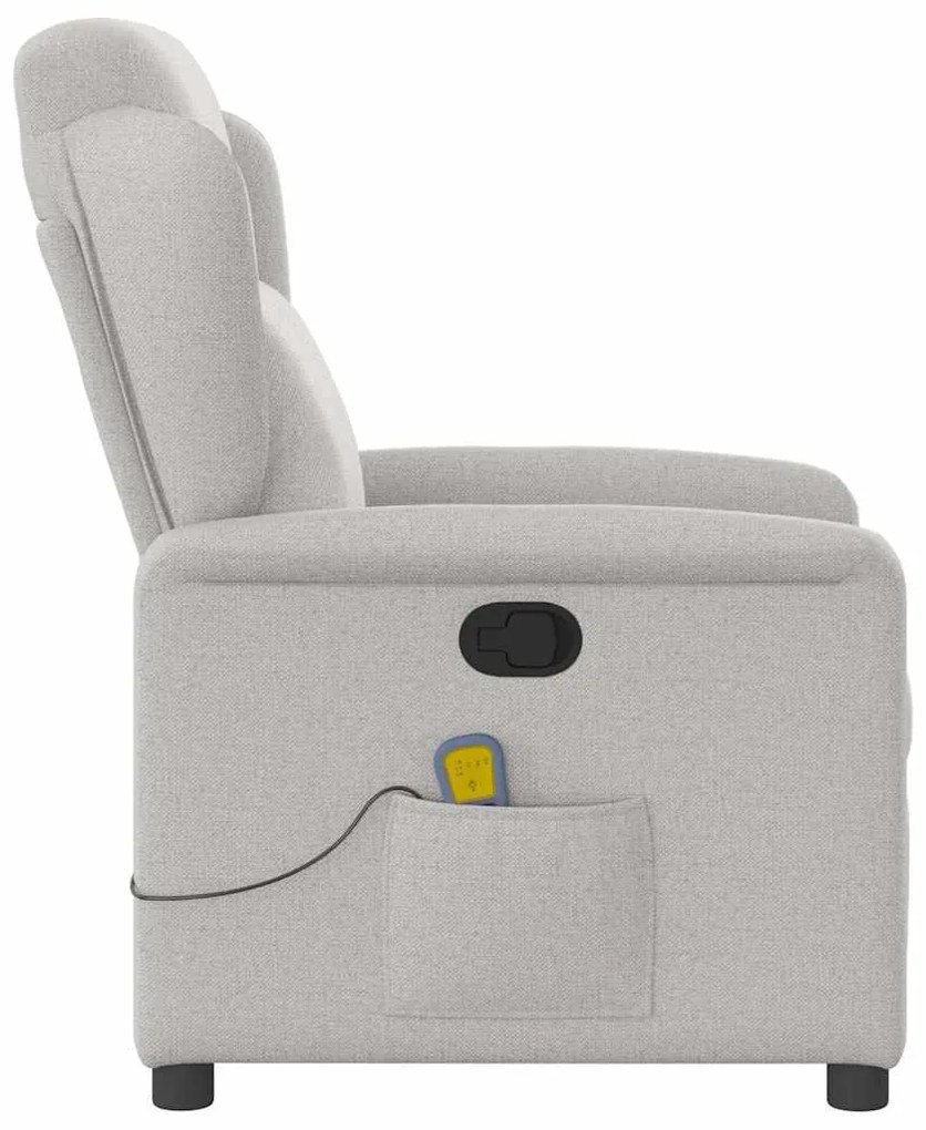 vidaXL καρέκλα ανάκλισης μασάζ Cloud Grey Fabric