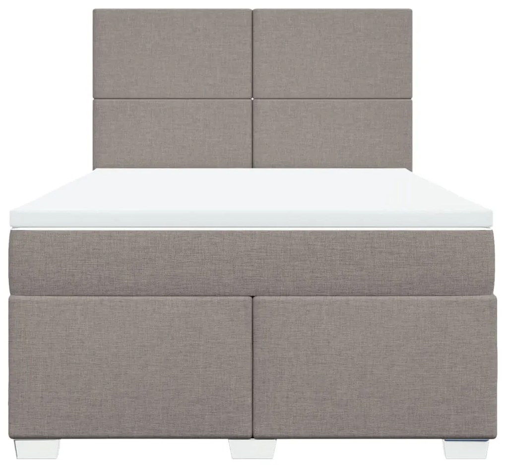 vidaXL Κρεβάτι Boxspring με Στρώμα Taupe 140x200 εκ. Υφασμάτινο