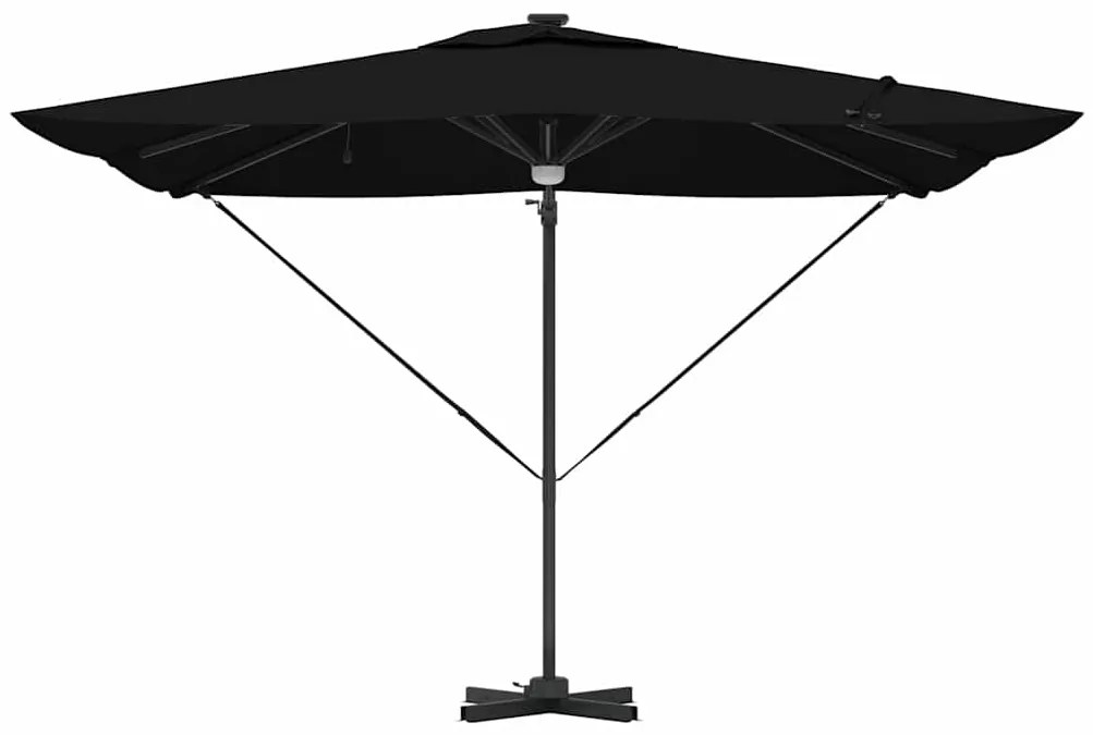 vidaXL Ρώμη Ομπρέλα Μαύρο 286 x 285 x 270 εκ Αλουμίνιο και Πολυεστέρας