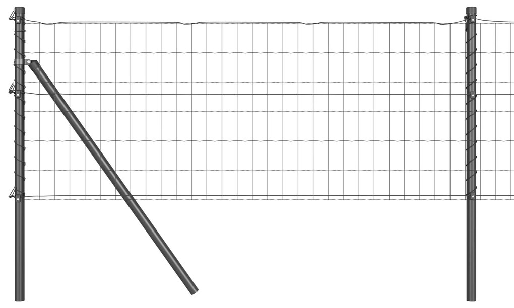 vidaXL Euro Fence με 13 Στυλίδια 0.6x25 μ Γαλβανισμένος Χάλυβας Γκρι