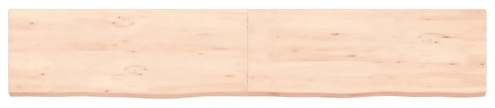 Ράφι Τοίχου 160x30x(2-4) εκ. από Ακατέργαστο Μασίφ Ξύλο Δρυός - Καφέ
