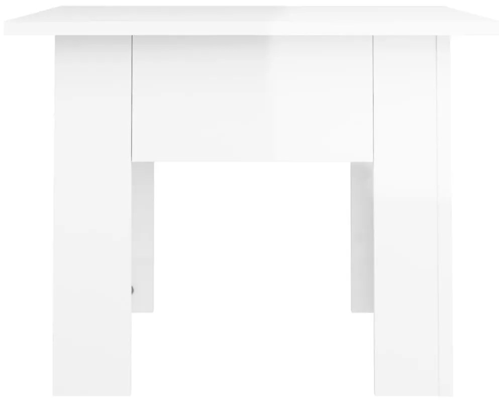 Τραπεζάκι Σαλονιού Γυαλ. Λευκό 55 x 55 x 42 εκ. Επεξεργ. Ξύλο - Λευκό