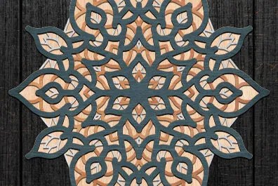 Intra απο ξύλο plywood 3mm-4mm πάχος Τρισδιάστατη διακόσμηση τοίχου Mandala Cut  Δίασταση 30x30 cm INTRAFABR-53084095