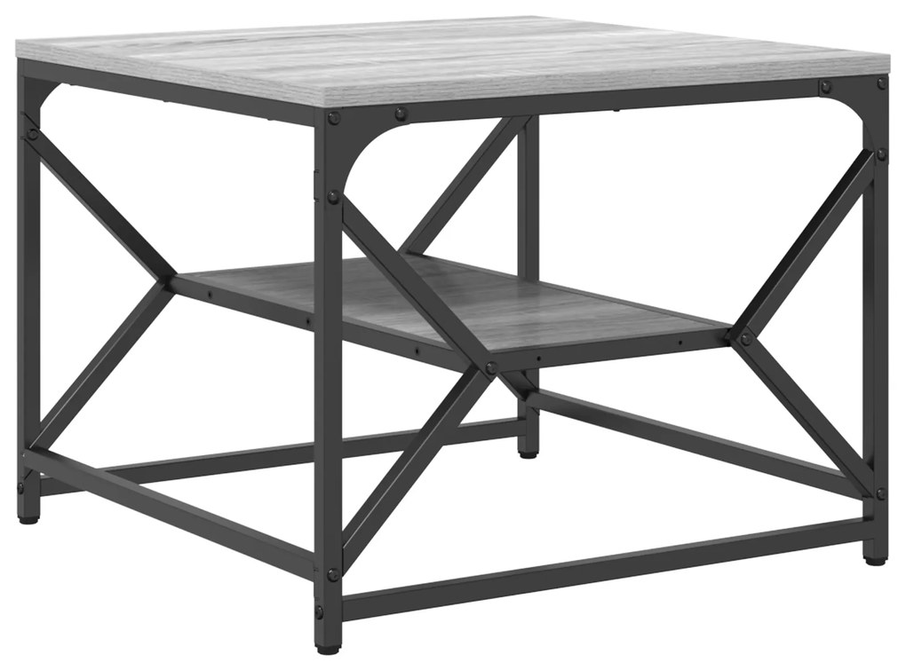 vidaXL Τραπέζι Καφέ με Ράφι - Γκρι Σονόμα - 51x50x40 εκ. - Κατασκευασμένο από Επεξεργασμένο Ξύλο