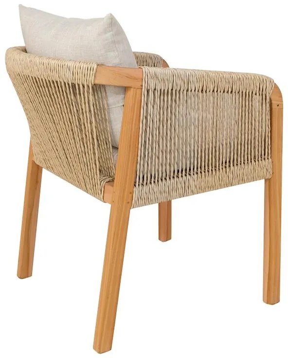 Καρέκλα - Πολυθρόνα Clarin σκελετός teak ξύλο και pu σε φυσική απόχρωση 55x65x73 εκ. 55x65x73 εκ.