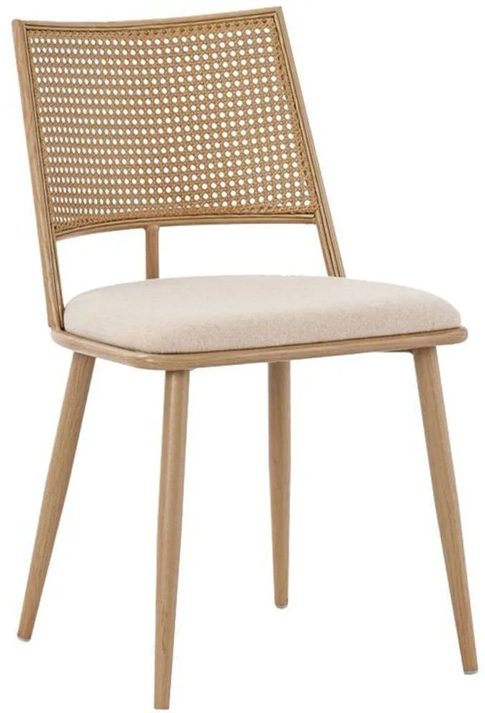 Καρέκλα Giulia 058-000064 49x52x80cm Natural Μέταλ,Ύφασμ,Rattan
