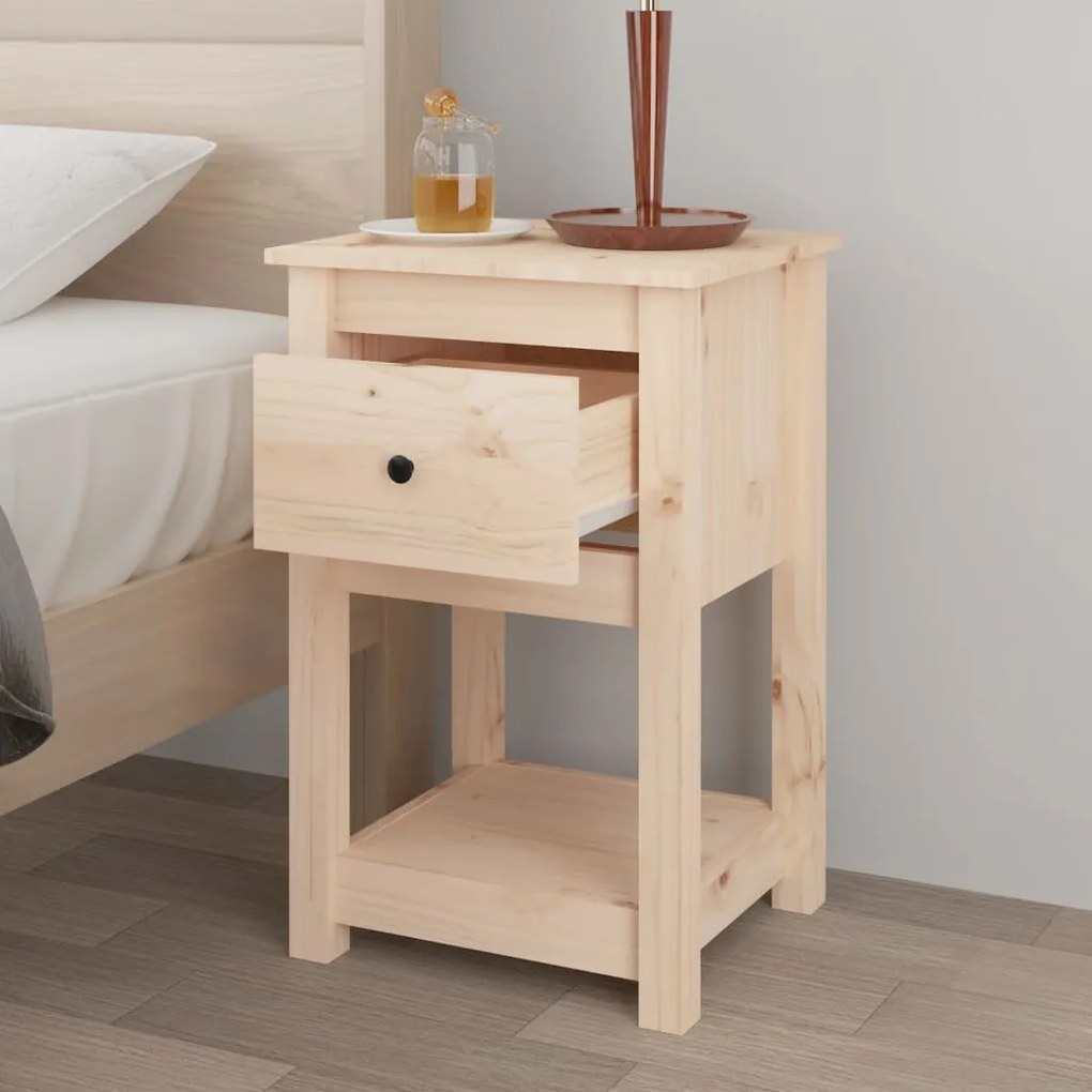vidaXL Κομοδίνο 40 x 35 x 61,5 εκ. από Μασίφ Ξύλο Πεύκου