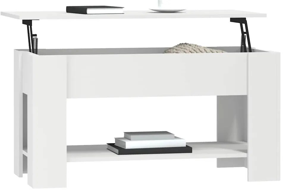 vidaXL Τραπεζάκι Σαλονιού Λευκό 101 x 49 x 52 εκ. Επεξεργασμένο Ξύλο