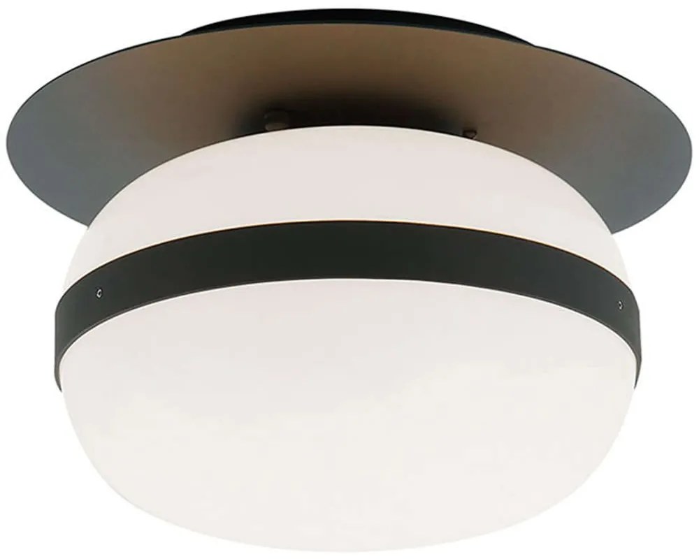 Φωτιστικό Οροφής - Πλαφονιέρα Palma 4245700 E27 Black-White Viokef Μέταλλο,Γυαλί