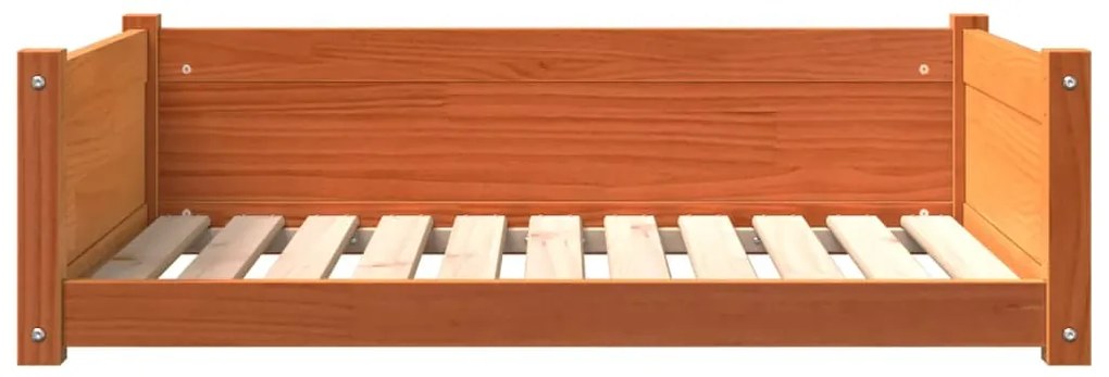 vidaXL Κρεβάτι Σκύλου Καφέ Κεριού 95,5x65,5x28 εκ. Μασίφ Ξύλο Πεύκου