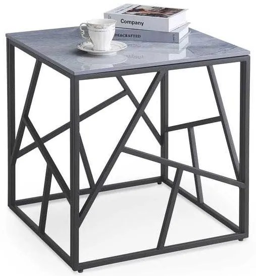 Uni 2 Τραπεζακι Σαλονιου Γκρι Μαρμαρο 55x55x55