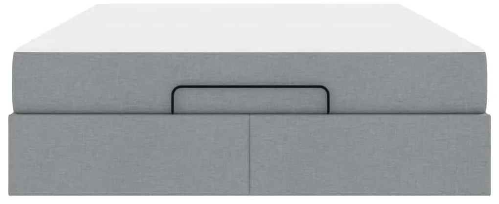 vidaXL Σκελετός κρεβατιού με στρώμα 2 pcs Ανοιχτό γκρι ύφασμα