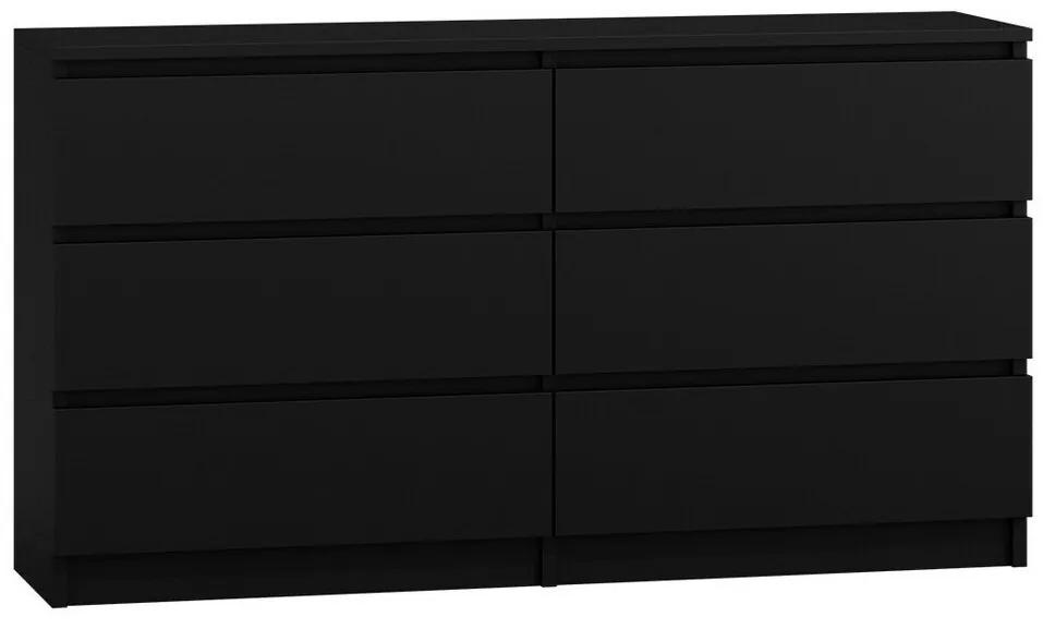 Σιφονιέρα Comfivo 161, Μαύρο, Με συρτάρια, Αριθμός συρταριών: 6, 77x138x40cm, 42 kg | Epipla1.gr