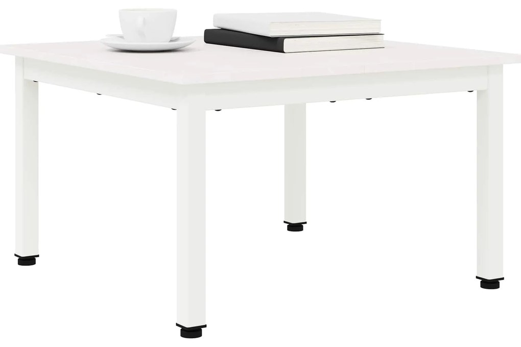 vidaXL Τραπεζάκι σαλονιού Λευκό 60 x 60 x 36 cm Στερεά ξυλεία πεύκου