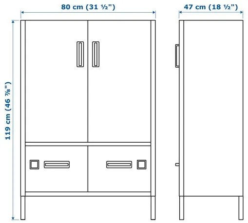 IDÅSEN ντουλάπι με πόρτες και συρτάρια, 80x47x119 cm 504.963.81