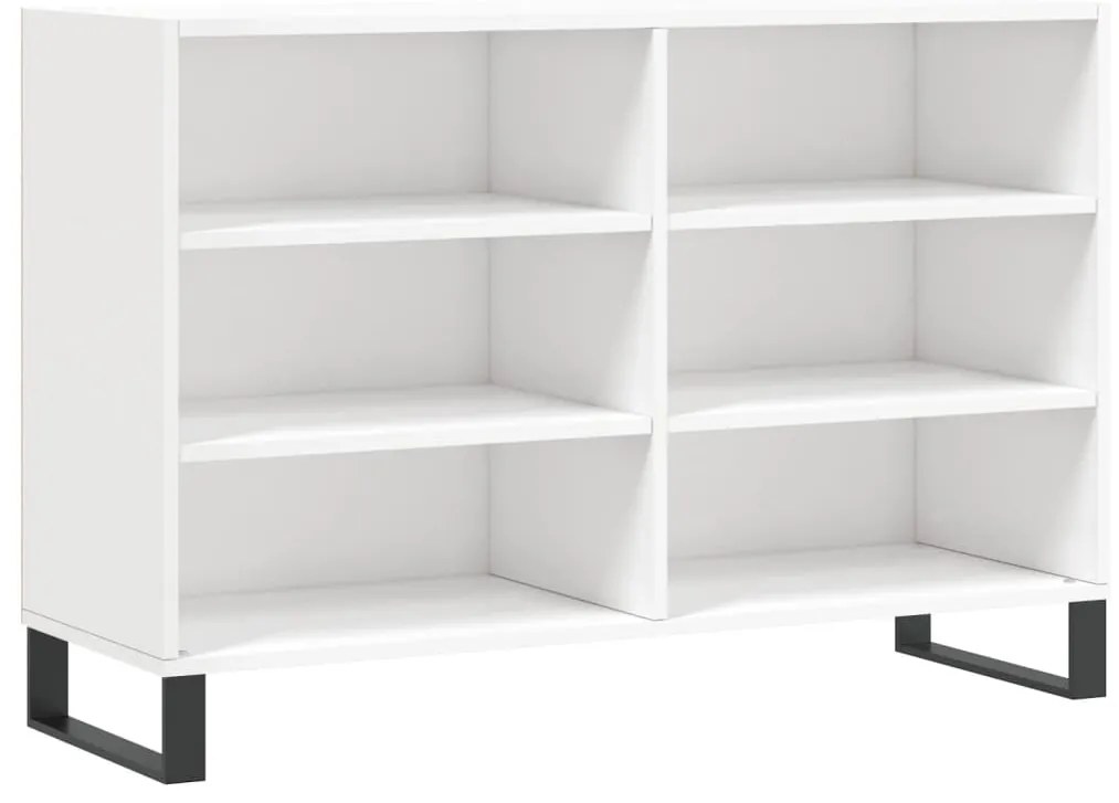 vidaXL Ραφιέρα Γυαλιστερή Λευκή 103,5 x 35 x 70 εκ. από Επεξεργ. Ξύλο