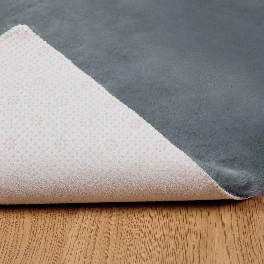 vidaXL Χαλιά Ψεύτικου Κουνελιού Olite Ανθρακί 160 x 160 cm Πολυεστέρας