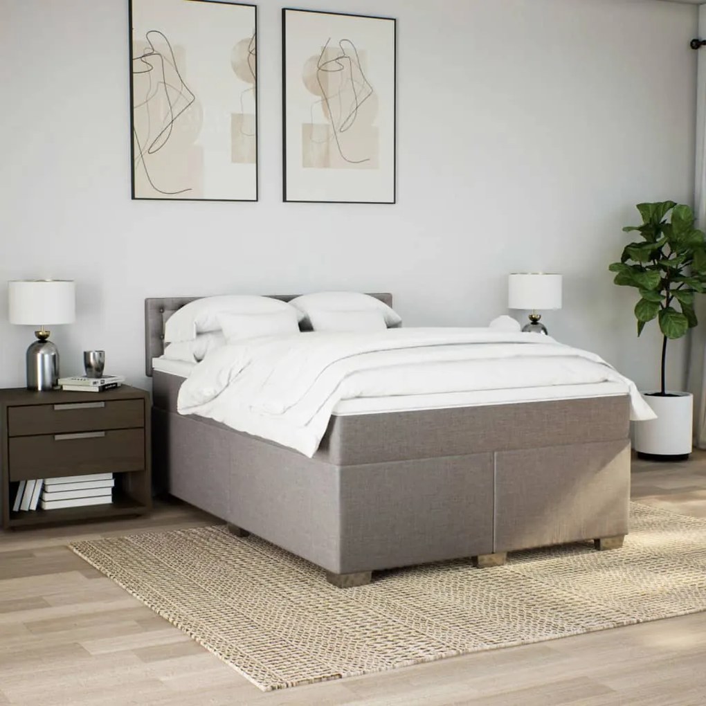 ΚΡΕΒΑΤΙ BOXSPRING ΜΕ ΣΤΡΩΜΑ TAUPE 140X190 ΕΚ. ΥΦΑΣΜΑΤΙΝΟ 3288201