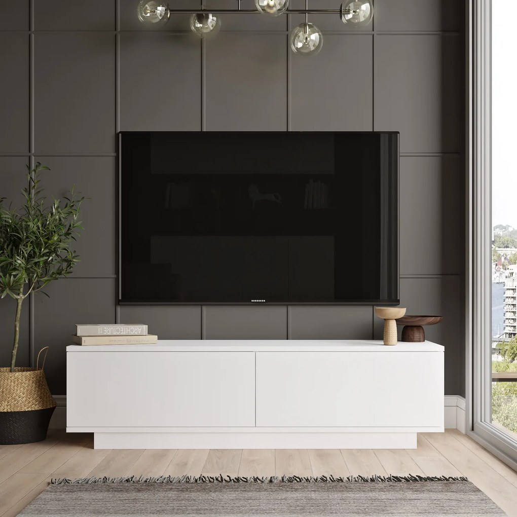 Έπιπλο Τηλεόρασης ArteLibre BRENT Λευκό Μοριοσανίδα 140x35.5x38.2cm-15350047