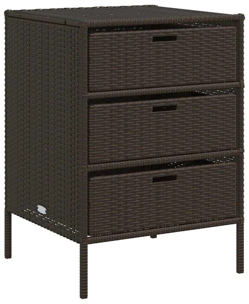 vidaXL Ντουλάπι Αποθήκευσης Κήπου Καφέ 55x59x80 εκ. Συνθετικό Ρατάν