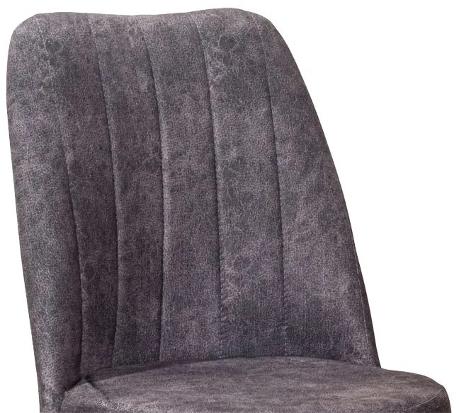 Καρέκλα Nevis I pakoworld ανθρακί antique ύφασμα-καρυδί πόδι | Συσκευασία 4 τμχ