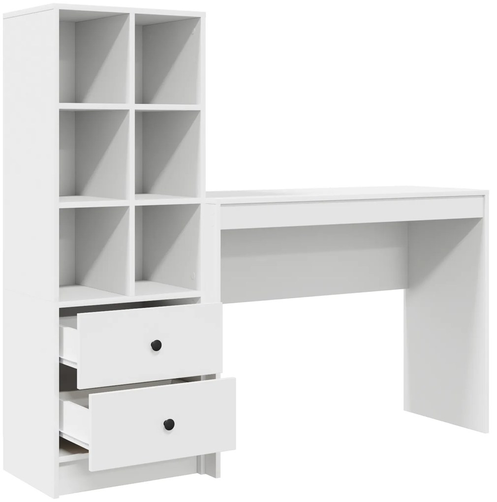 vidaXL Γραφείο με αποθηκευτικό χώρο 2 pcs Λευκό 100 x 40 x 76 εκ.