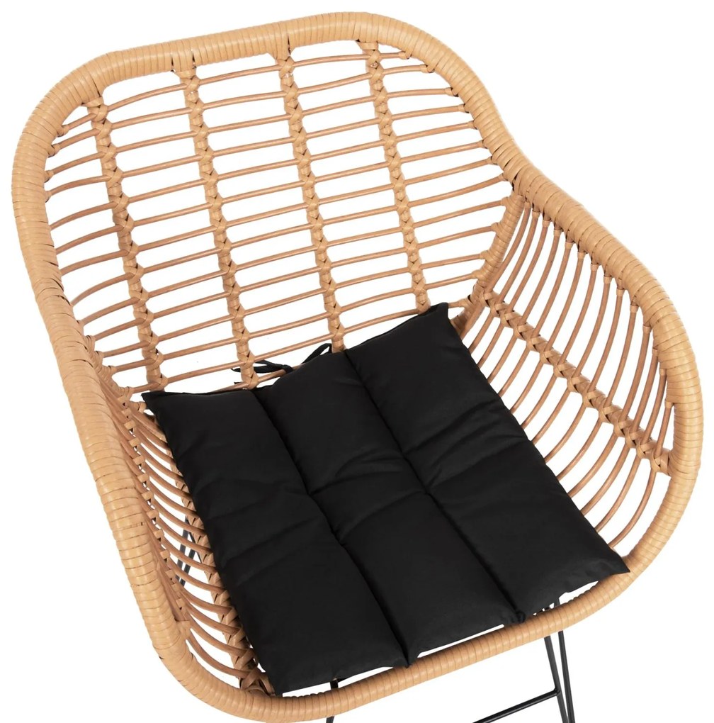 ΠΟΛΥΘΡΟΝΑ ΜΕ ΜΑΞΙΛΑΡΙ ΜΕΤΑΛΛΙΚΗ ALLEGRA  ΜΕ WICKER ΜΠΕΖ 58x59x82Υ 58x59x82 εκ.