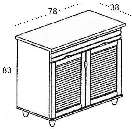ΠΑΠΟΥΤΣΟΘΗΚΗ 78Χ38Χ83ΕΚ. WENGE/2 ΠΟΡΤΕΣ/2 ΡΑΦΙΑ
