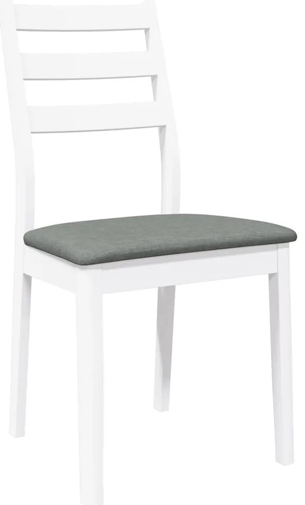 vidaXL Καρέκλες τραπεζαρίας με μαξιλάρια 2 τεμάχια Λευκό μασίφ ξύλο