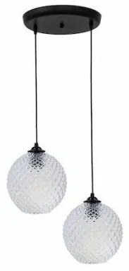 Κρεμαστό Φωτισιτκό Οροφής Γυαλί BALL GL-5010 2L PENDEL Heronia-02-0362-Διάφανο 02-0362