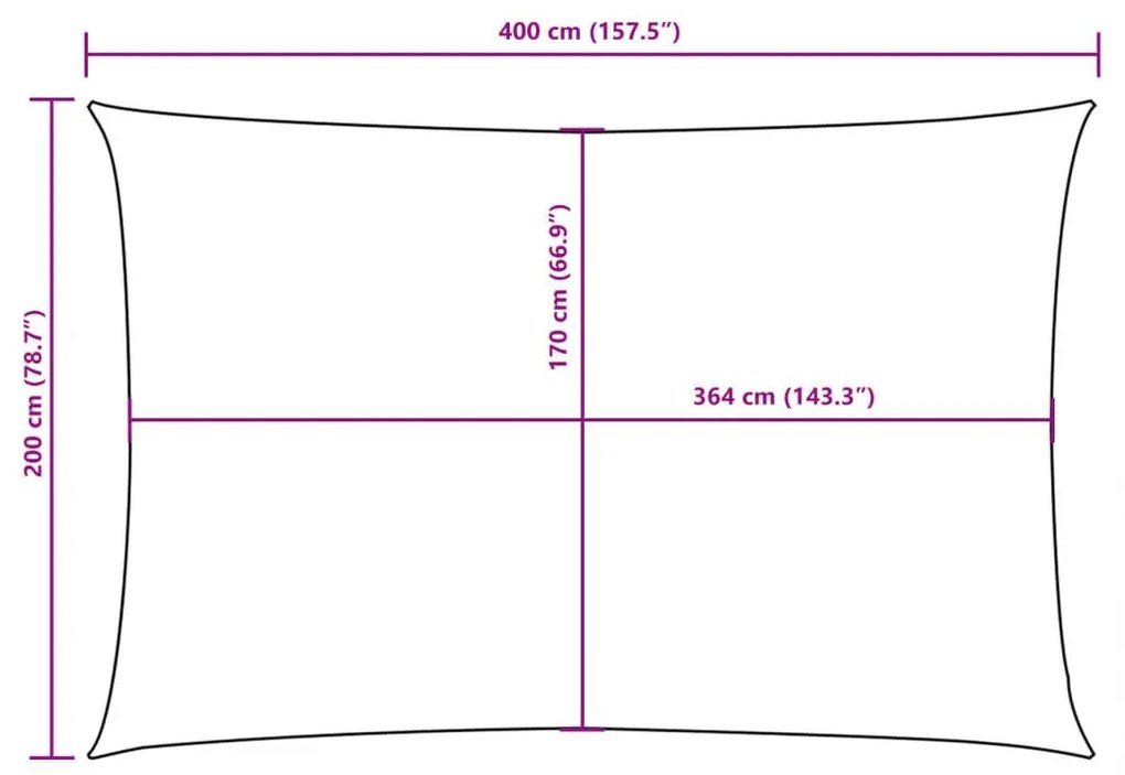 Πανί Σκίασης Ορθογώνιο Τερακότα 2 x 4 μ. από Ύφασμα Oxford  - Καφέ