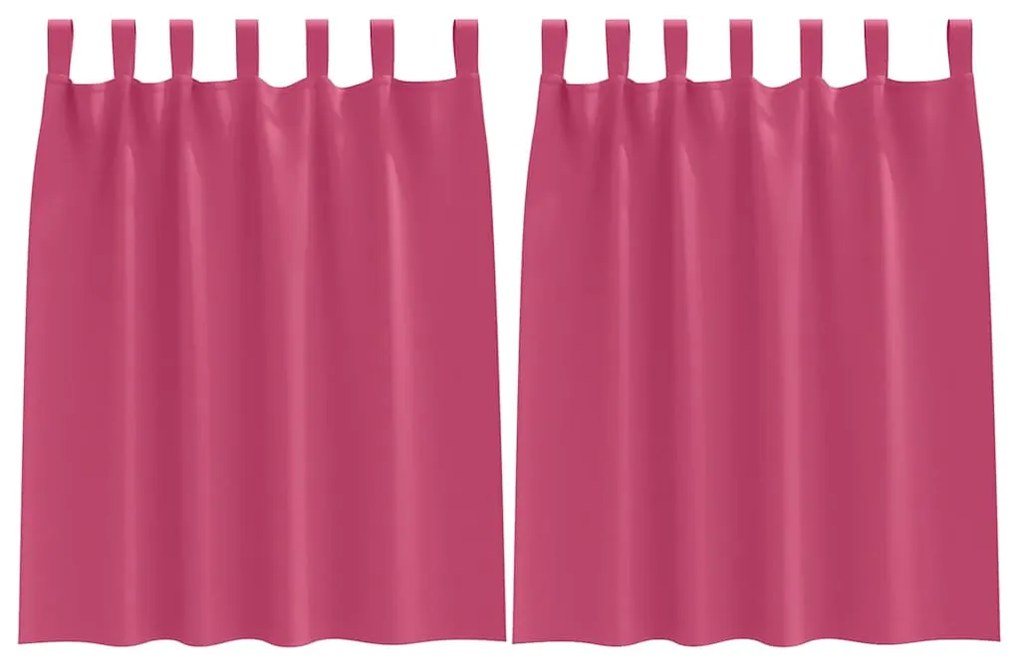 vidaXL Κουρτίνες με κουρτίνες 2 pcs Φωτεινό Ροζ 140x140cm Πολυεστέρας