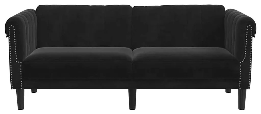 vidaXL Πολυθρόνα Διθέσια Μαύρη Βελούδινη