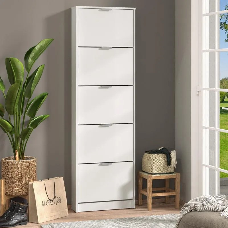 Παπουτσοθήκη Base 15 Λευκό 58x18x191,5 εκ. 58x18x191.5 εκ.