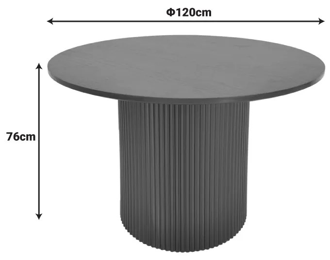 Τραπέζι Karulo pakoworld mdf σε καρυδί απόχρωση Φ120x76εκ