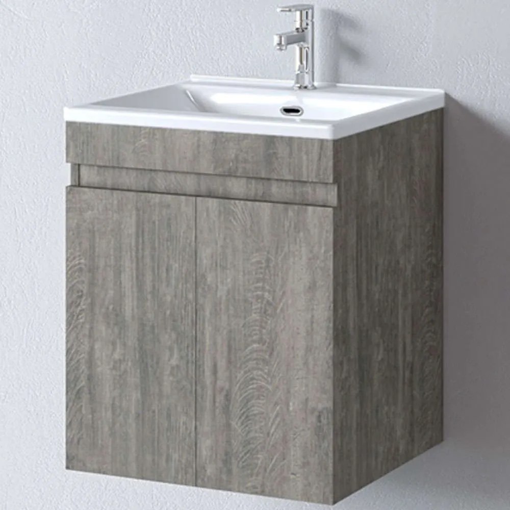 Έπιπλο Μπάνιου Πάγκος Με Νιπτήρα Omega S3BOM055BEN 55x45x60cm Berlin Grey Porcelain,Melamine