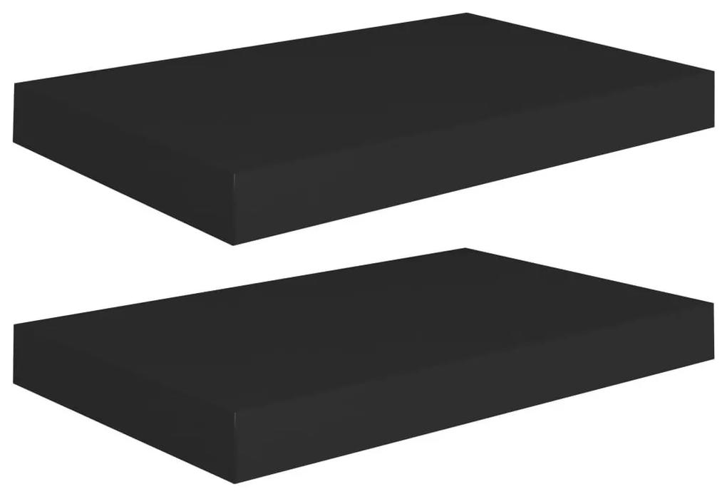 Ράφια Τοίχου 2 τεμ. Μαύρα 40x23x3,8 εκ. MDF - Μαύρο