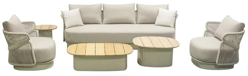 Σαλόνι Κήπου Aio-3 01-00-2751 (Σετ 6Τμχ) Με Μαξιλάρια Taupe 5 Θέσεων