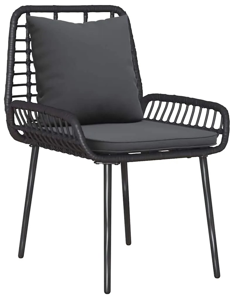 vidaXL Σέτ φαγητού για κήπο 3 pcs Μαύρο, Ανθρακί 35 x 35 x 45 εκ