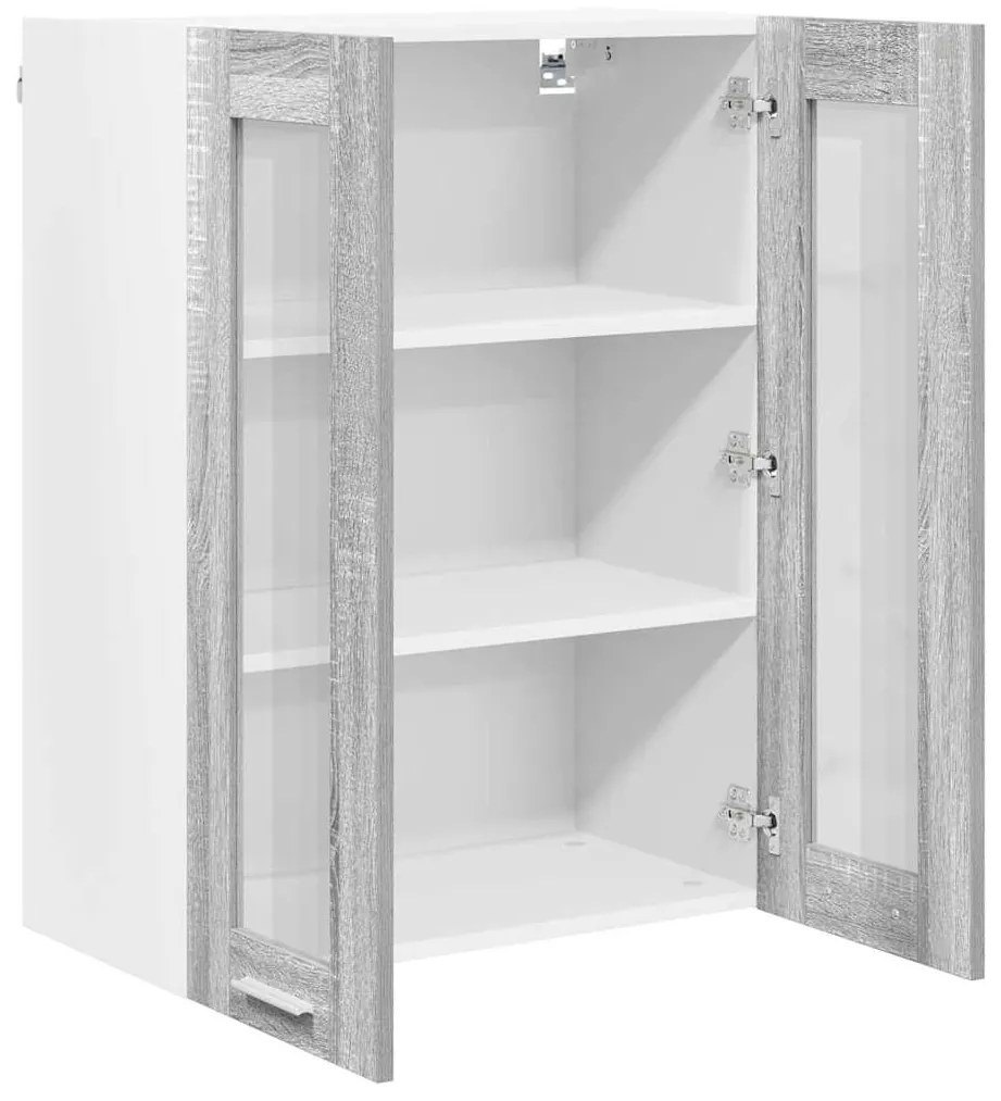 vidaXL Κρεμαστό ντουλάπι με αποθήκευση Γκρίζο Σονομα 60 x 31 x 80 εκ.