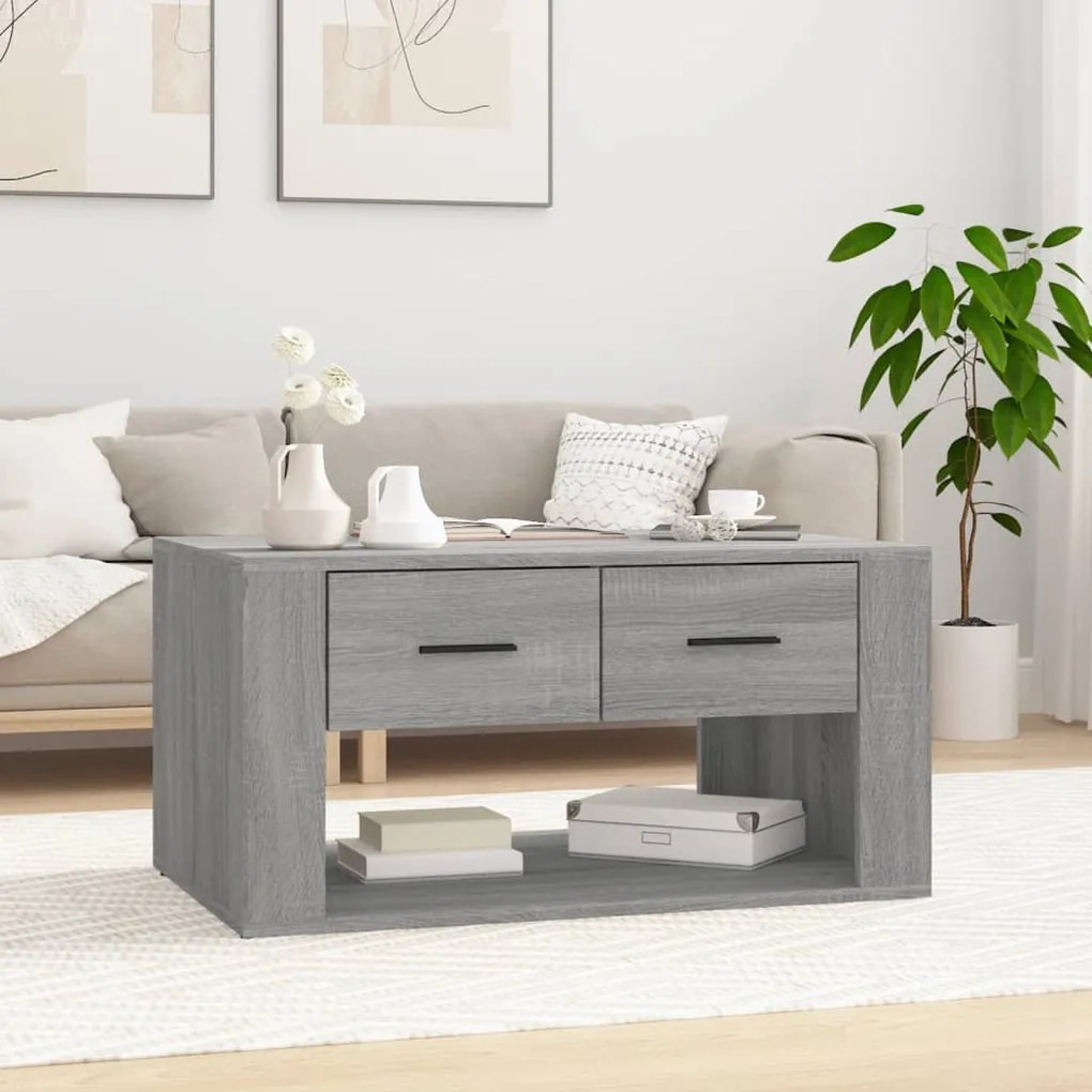 vidaXL Τραπεζάκι Σαλονιού Γκρι Sonoma 80x50x40 εκ.Επεξεργασμένο Ξύλο