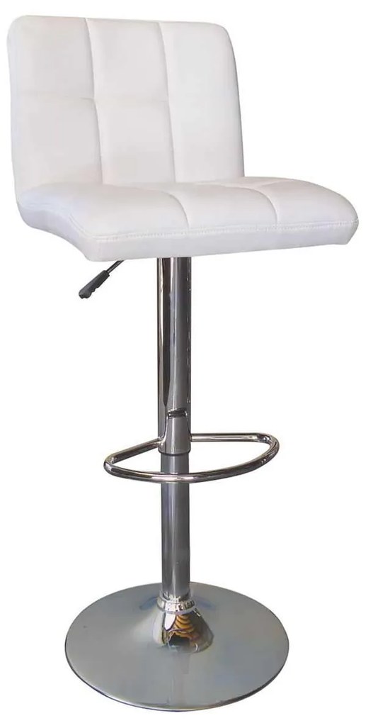 Σκαμπώ Lino Bar Χρώμιο/PU Άσπρο 44x50x62/92-83/113cm (Σετ 2 ΤΕΜ)