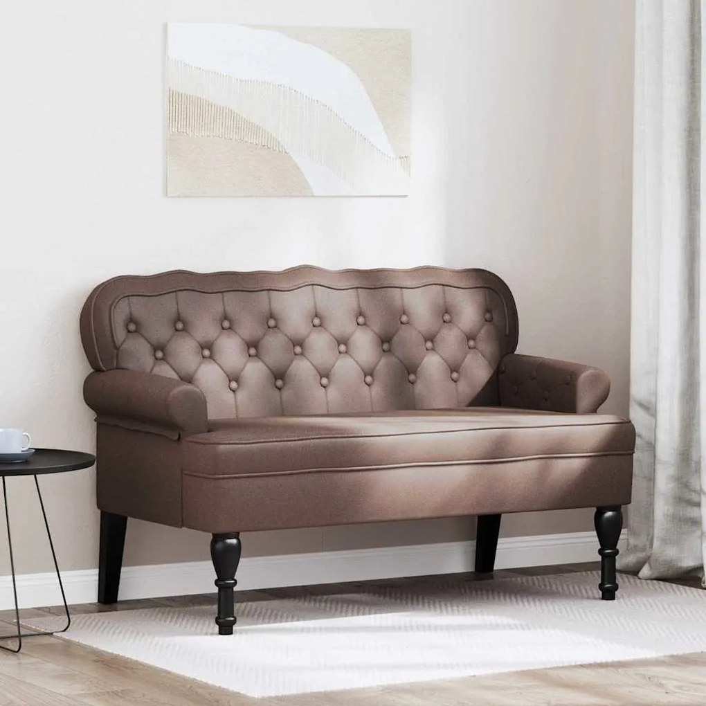 vidaXL Καναπές Chesterfield Καφέ 119.5 x 64.5 x 75 εκ. Τεχνητό Δέρμα